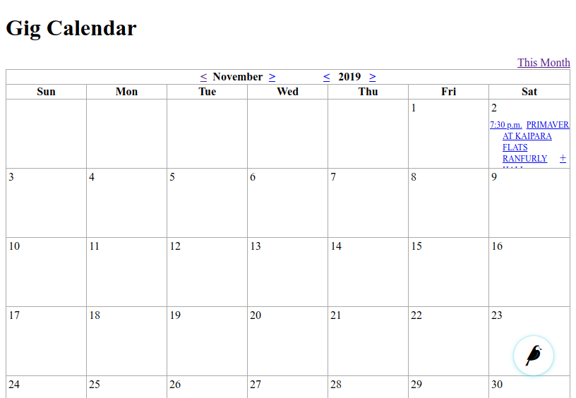 Gigs Calendar