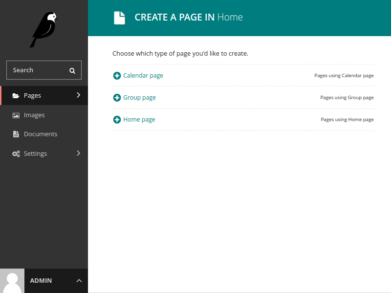 Create a page in Home